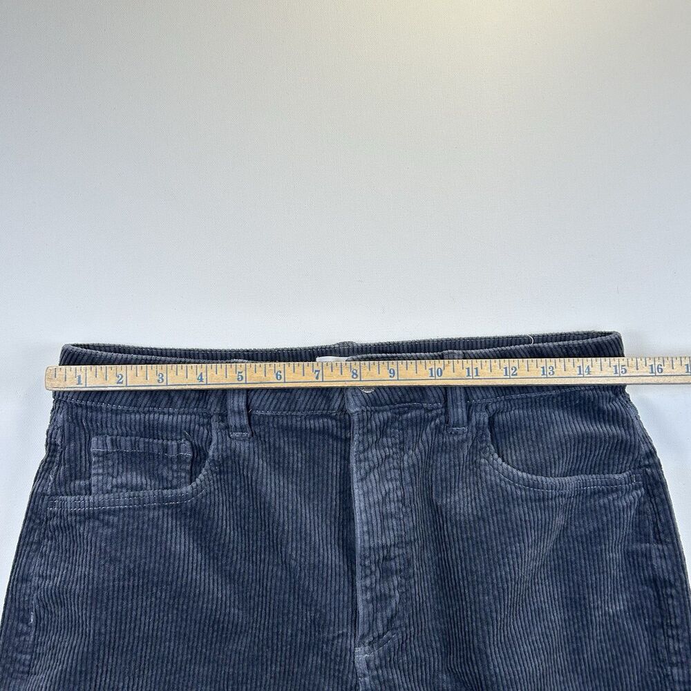 LOFT Blue Grey Corduroy Straight Leg Raw Hem Cropped Pants Womens Size 10/ 30" - Picture 9 of 14